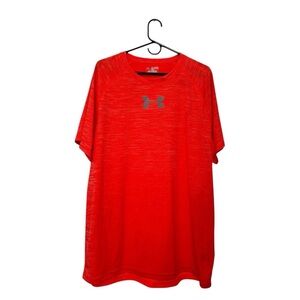 Under Armour HeatGear T-Shirt Men’s 2XL Orange Fitted Short Sleeve Athletic Top